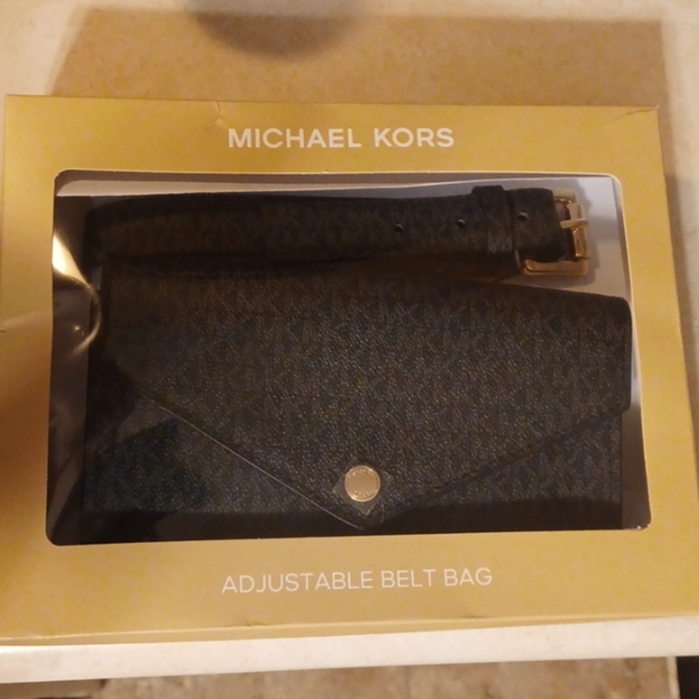 Black Michael Kors adjustable fanny pack